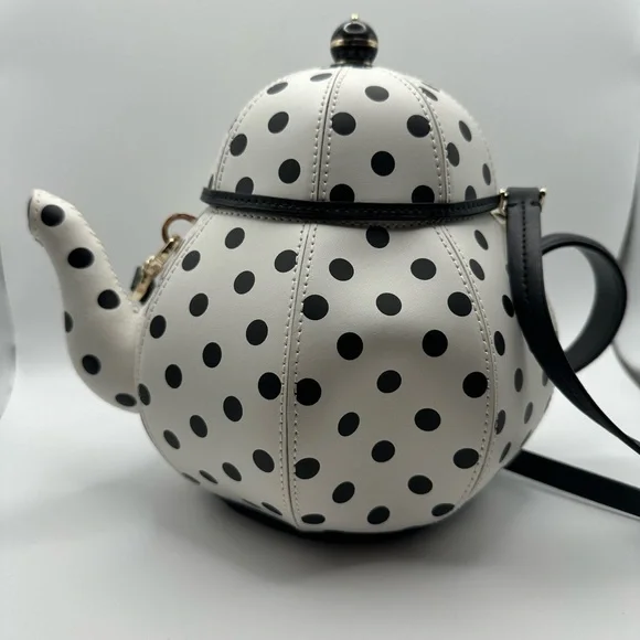 Kate Spade Tea Party Polka Dot Teapot Crossbody Bag - Picture 3 of 7